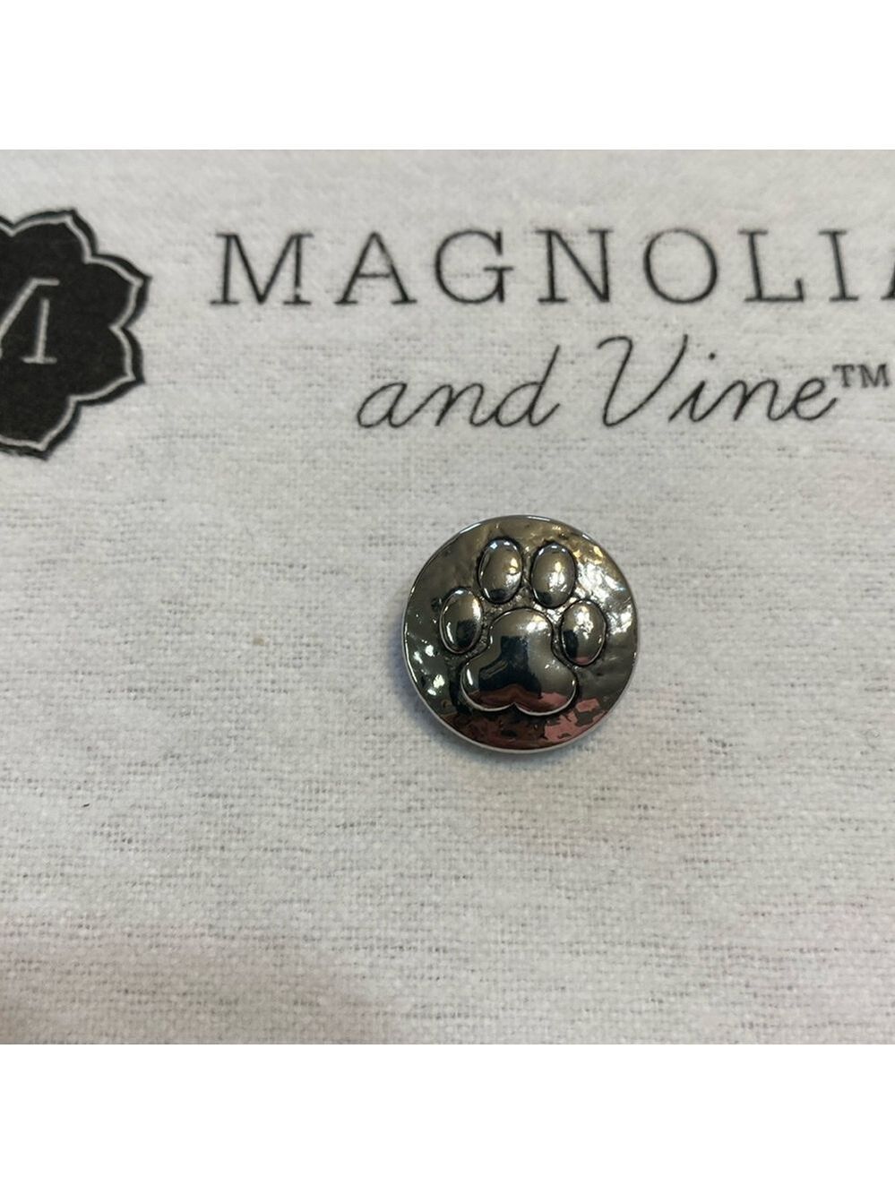 Magnolia and Vine “Paw Print” original size snap hammered metal, dog mom